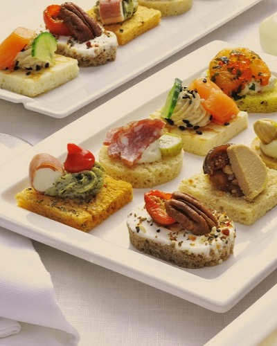 Canapes in a tray